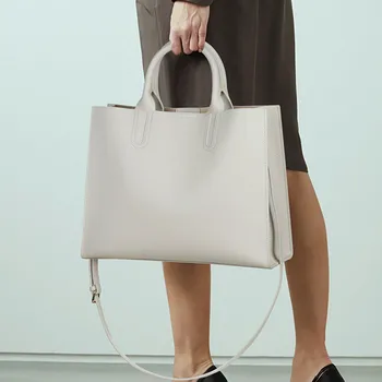 Женские сумки из натуральной кожи 2023 Модная сумка-тоут для пригородных поездок 14-дюймовая Компьютерная сумка Деловой портфель Сумки через плечо