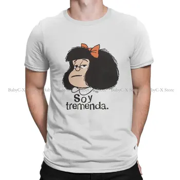 Футболки из полиэстера с героями мультфильмов Mafalda, мужская футболка с принтом Soy Tremenda, забавные топы, Размер S-6XL