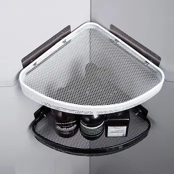 Металлический железный самоклеящийся треугольник Аксессуары для кухни / ванной комнаты Полки для ванной комнаты Стеллаж для хранения Настенный Органайзер для туалета