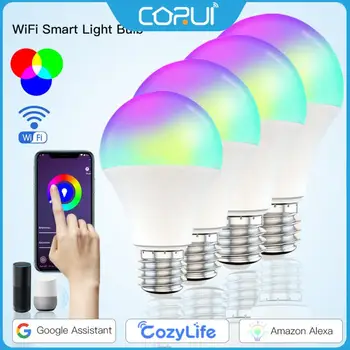 CORUI WIFI Умные Лампочки E27 E26 B22 с Регулируемой Яркостью RGB + CCT Smart Light 9 Вт Cozylife Управление Волшебной Лампой Голосом Через Alexa Google Home