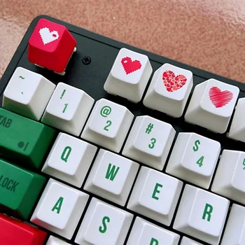 Колпачок для ключей игровой клавиатуры PBT OEM R4, направляющие Колпачки для механической клавиатуры, запасная часть, колпачки для ключей в форме сердца