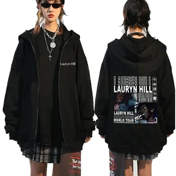 Lauryn Hill Everything Is Everything Мировое турне, Музыкальный альбом, Графическая толстовка на молнии, винтаж 90-х, Унисекс, Хип-хоп, Свободная куртка на молнии.