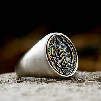 2022 новый Стальной солдат, Реверсивное кольцо с монетой Сан-Бенито с 3D рисунком, антикварные ювелирные изделия из нержавеющей стали