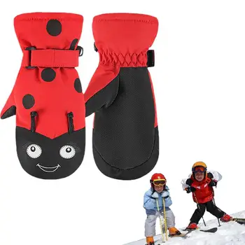 Детские лыжные перчатки, теплые зимние перчатки, зимние перчатки для катания на лыжах, термальные перчатки, водонепроницаемые перчатки для сноуборда, Теплые перчатки для мальчиков