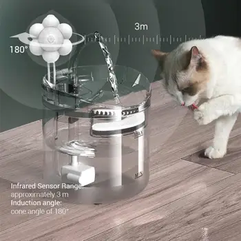 Автоматическая поилка с сенсорным краном, два режима подачи, Прозрачный пищевой пластик Для кошек и собак, питье домашних животных.