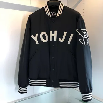 Йоджи Ямамото Мужская повседневная хлопчатобумажная бейсбольная куртка Японской осени с вышивкой буквой Y3 Женское свободное однобортное тонкое пальто
