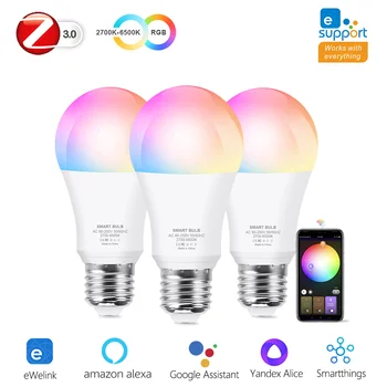 15 Вт 18 Вт E27 Zigbee Умные Лампочки RGB E27 Светодиодная Лампа переменного тока 90-250 В Умный Дом Zigbee Лампа Работает С Alexa Google Home Smartthings