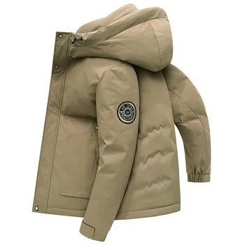 Зимняя мужская куртка-пуховик с капюшоном, теплая и утолщенная, для работы, повседневная мода 2023 года