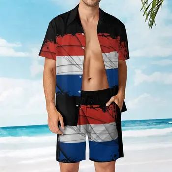 Мужской пляжный костюм с изображением флага Нидерландов, классный костюм из 2 предметов, высокое качество, размер Eur для покупок