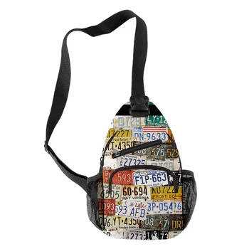 Популярные юношеские нагрудные сумки с 3D-принтом для мальчиков /девочек route 66, Оксфордская водонепроницаемая спортивная дорожная сумка через плечо, сумки через плечо