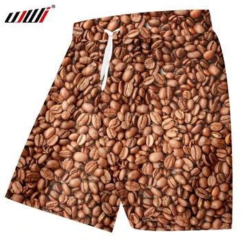 Пляжные шорты UJWI Man Favorite Coffee beans 3D Creativity food Shorts Самый продаваемый повседневный спортивный костюм с принтом Оптом