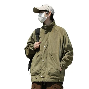Уличная повседневная куртка для мужчин, хлопковый теплый топ со стоячим воротником, высококачественная дизайнерская одежда для мужчин, Корейская модная зимняя куртка для мужчин