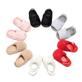 Плюшевые тапочки принцессы на плоской подошве для маленьких девочек, прогулочная обувь для малышей