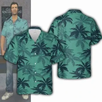 Повседневная рубашка с Гавайским цветком, мужские повседневные рубашки с рисунком для отпуска, 3D-принт кокосовой пальмы, Повседневные модные рубашки Y2k, одежда унисекс