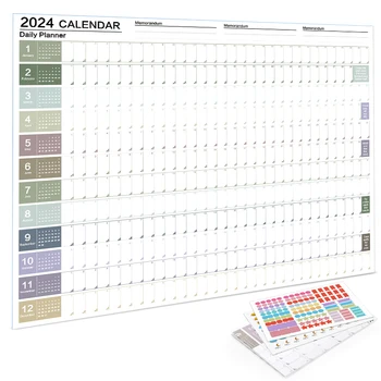 Бумажный настольный Настенный календарь на 2024 год, Настенный Календарь, Креативный минималистичный Годовой Планировщик, Блокнот, Повестка Дня, Список расписаний