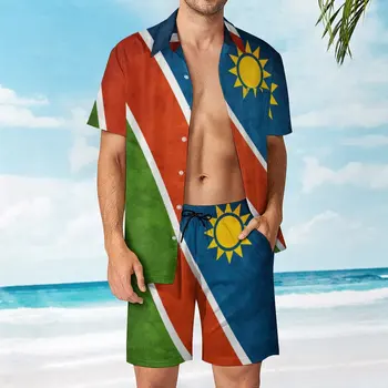 Мужской пляжный костюм Намибия Флаг Намибии Национальный флаг Намибии, 2 предмета, брючный костюм для пляжа высшего качества