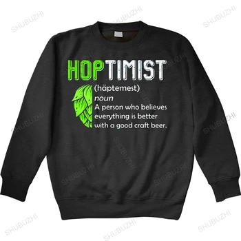 Hoptimist-Definition hoodies Craft-Beer Забавное Пиво Для питья В простом стиле, Размер ЕС, круглый вырез, осенняя толстовка с капюшоном