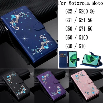 Чехлы для мобильных Телефонов Sunjolly Чехлы для Motorola Moto G22 G200 G51 G31 G71 G100 G50 G60 G30 G10 5G Case Cover coque Флип-Кошелек