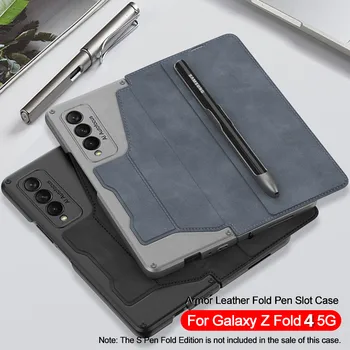 Оригинальный Чехол GKK Для Samsung Galaxy Z Fold 4 5G Чехол Кожаный Держатель Ручки Броня Защита Задней Панели Жесткий Чехол Для Samsung Z Fold3 5G