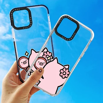 Чехол для телефона Love Beautiful Pigs для iPhone 14 13 12 11 ProMax Mini Plus XR XS Max 7 8 SE 2022 Прозрачный Мягкий Силиконовый Чехол