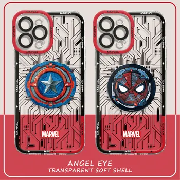 Чехол С Логотипом Marvel Hero Case для iPhone SE XR X 13 Pro Max 8 Plus 11 14 Pro 12 Mini 7 6s XS 14 14Pro Чехлы-Сумки Прозрачные Мягкие