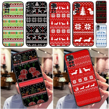 Чехол с Рисунком Рождественского Свитера Dachshunds Для Xiaomi Redmi Note 10 11 Pro 9 8 12 Pro Note 9S 8T 10S 11S 10C 12C 9C 9T 10A Funda
