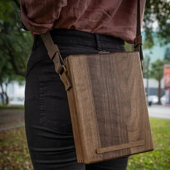 Новейшая модная сумка-мессенджер для творческих писателей, разные украшения, губная помада, карандаш, книжка, деревянный футляр для ручной работы