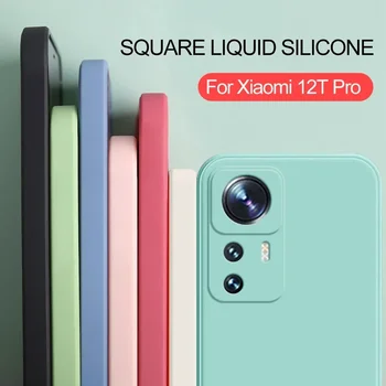 Для Xiaomi 12T Pro Case Оригинальный Квадратный Жидкий Силиконовый Чехол Для Телефона Xiaomi Mi 12t Mi12T 12 T Pro 12TPro Противоударная Задняя Крышка