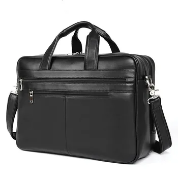 Большая мужская сумка из натуральной кожи, модный портфель для деловых поездок, мужская кожаная 17-дюймовая сумка для ноутбука, сумка-мессенджер через плечо