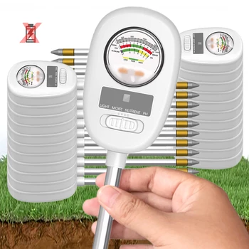 Тестер Почвы 4-в-1 Измеритель Влажности Почвы Домашний Садовый Измерительный Инструмент PH Test Kit для Садового Цветочного Газона Фермы Внутреннего Наружного Использования