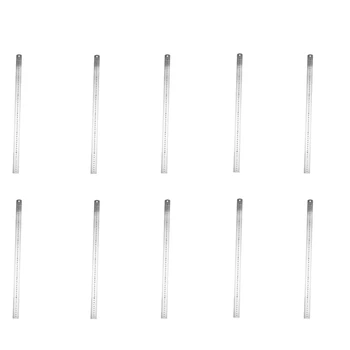 10X Двусторонняя измерительная линейка с прямым краем из нержавеющей стали 60 см/24 дюйма, серебристая