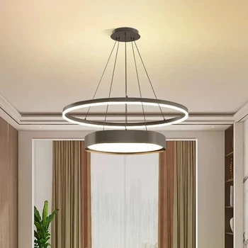 Современная люстра в скандинавском стиле, светодиодные подвесные светильники для гостиной, столовой, спальни, лофта, круглые Простые подвесные светильники для креативного домашнего декора.