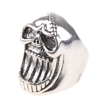 Ювелирное винтажное кольцо с готическим черепом для коктейльной вечеринки для мужчин