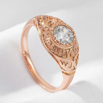 Wbmqda, винтажное кольцо с цирконием из розового золота 585 пробы, изысканная рельефная резьба, высококачественные ювелирные изделия, подходящие друг другу на каждый день.