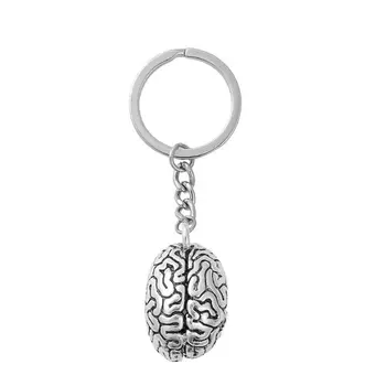 Мозг Брелок для ключей из сплава Smart Brainiac IQ Брелок для ключей Цепочка Медицина человек