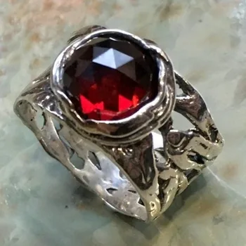 Модное роскошное кольцо с кристаллами Red Geometry для женщин, элегантные кольца для помолвки, подарки на годовщину Свадьбы, ювелирные аксессуары