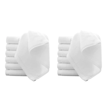 14ШТ полотенец хлопчатобумажных белых высшего гостиничного качества Мягкие полотенца для лица и рук 30x30 см