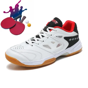 Мужская обувь для настольного тенниса, высококачественная спортивная обувь для тенниса, большие размеры 38-48, унисекс, обувь для бадминтона