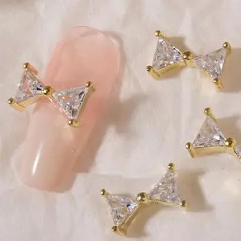 Креативная форма, красивое сверкающее 3D украшение для ногтей в виде банта для женщин